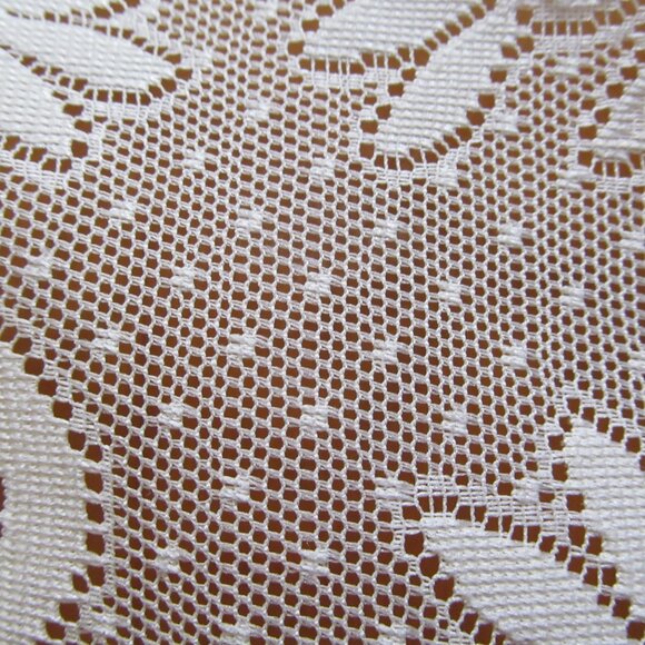 JC Penney Set of 3 Floral Lace Curtains Ivory Cream Scalloped Edges 72 x 42.5" - Picture 12 of 16